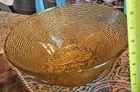 Vintage Mid Century Anchor Hocking Soreno Large 11 1/2" Bowl  Glass Amber Gold