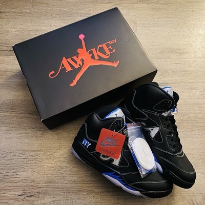 Awake NY Air Jordan 5 Black Blue Size 11.5