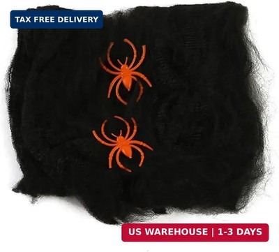 Halloween Haunted Decoration Supplies Cobweb Spider with Spider Colored Cotton (