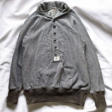 KAPITAL Sweatshirt Pullover with Shawl Collar and Elbow Patches