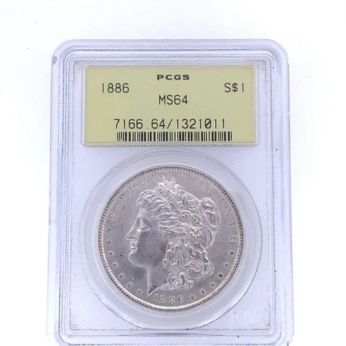 1886 U.S. Morgan Silver Dollar S$1 - PCGS MS 64