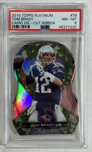 2015 Topps Platinum Tom Brady Camo Die-Cut Ribbon PSA 8 Patriots CASE HIT SSP