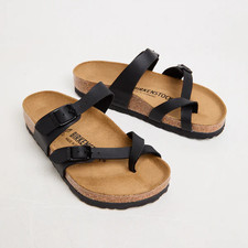 Birkenstock Mayari Birko-Flor Black Toe Loop Women's Regular Sandals