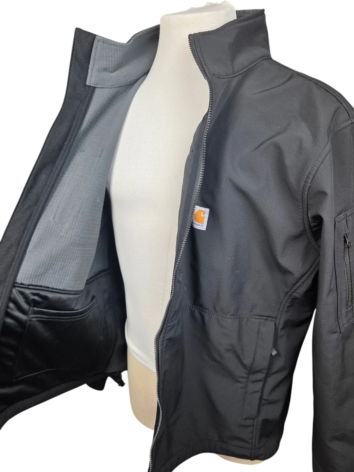 Carhartt Rough Cut Rain Defender Soft Shell Full Zip Tech Jacket Mens XL Black