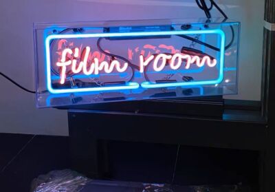 ''Film Room'' Acrylic Box Neon Sign Bar Gift 17'' Light Lamp Glass Display Z343