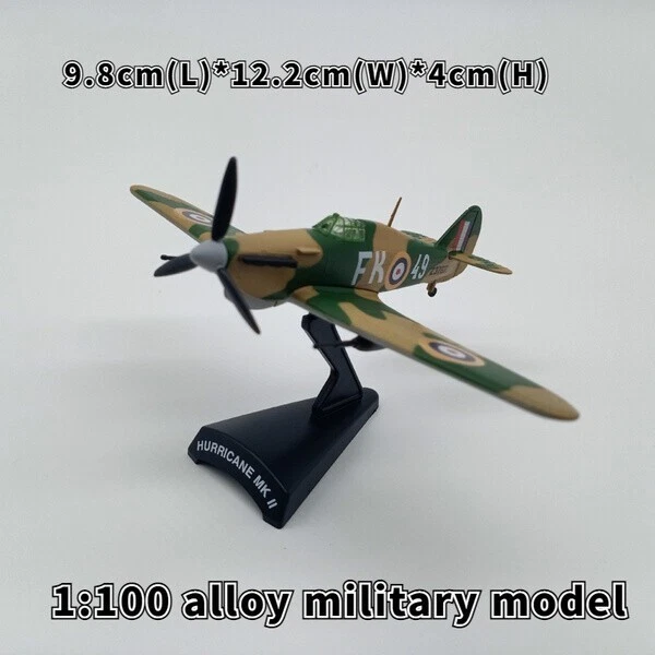1:100 WWII RAF Hawker Hurricane MK.II Fighter Model Diecast Military Collection - Image 2 of 4