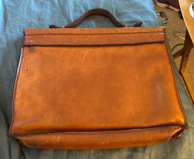 BARANTANI Leather Briefcase Bag Combination Push Lock Made in 