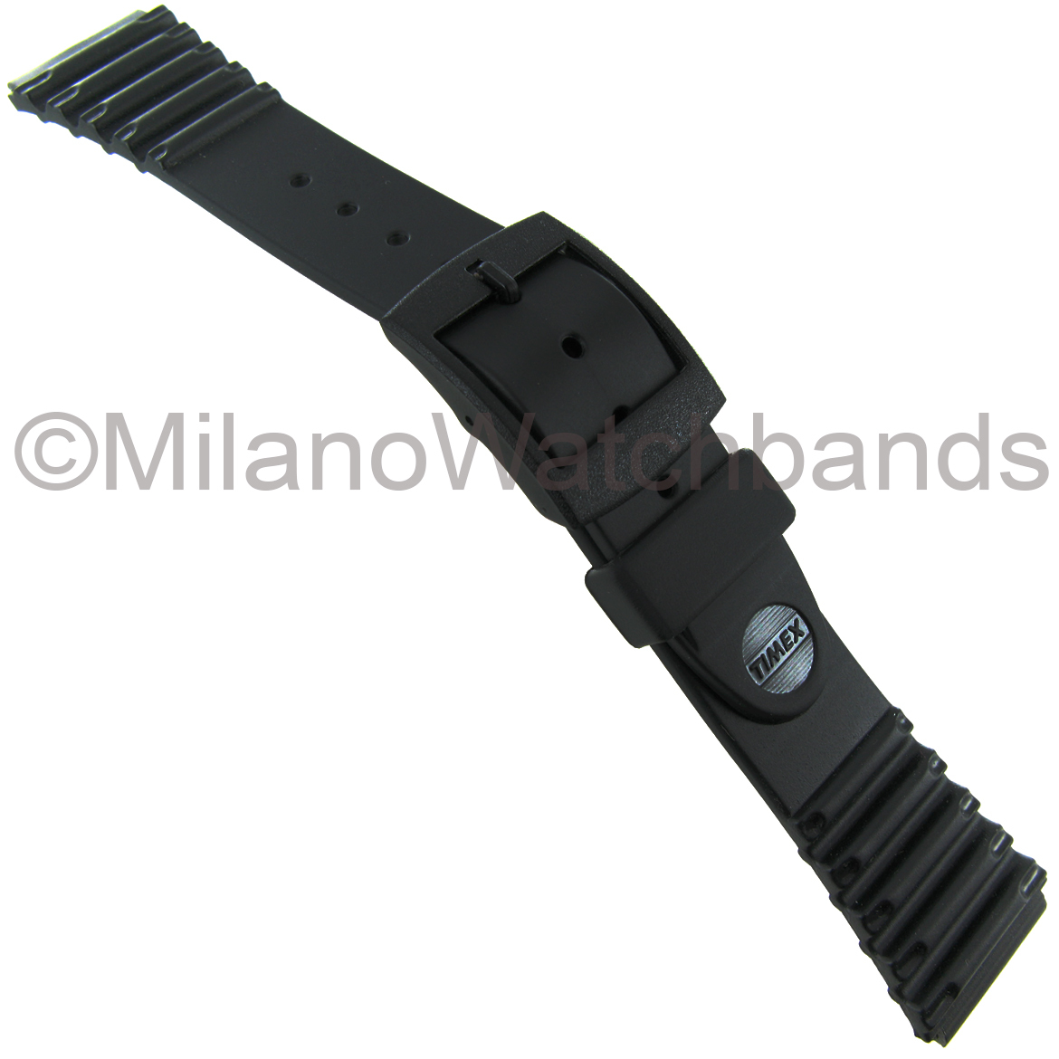 18mm Timex Black Max Sports Quartz Rubber Mens Watch Band 18mm Timex Black Max Sports Quartz Rubber Mens Watch Band