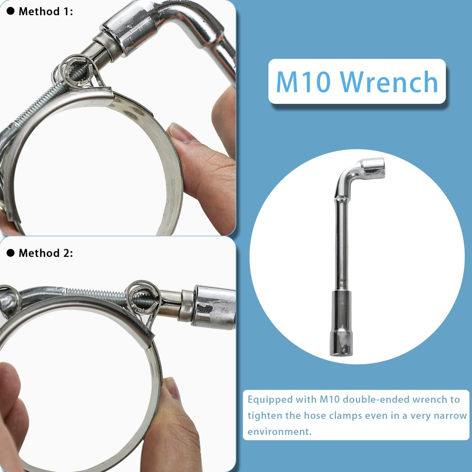 4 Pack 1.75 Inch T Bolt Hose Clamps Working Range 51-57Mm for 1.75 Inch Hose ID,