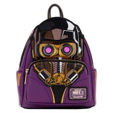 Loungefly Marvel WHAT IF  Star Lord T'Challa NYCC Mini Backpack NWT Eyes Glow