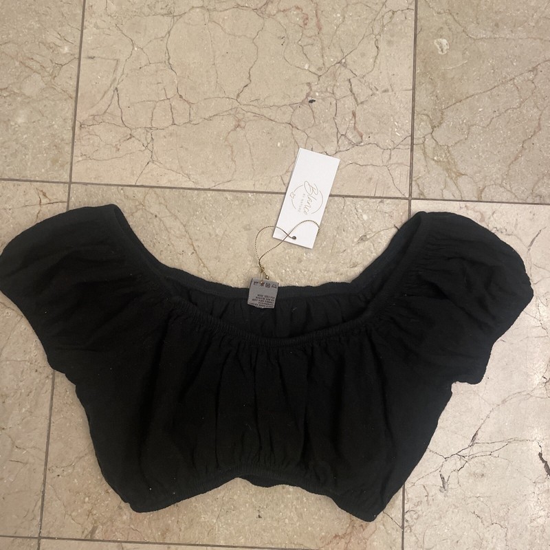 NEW Women’s Blanco Black Off The Shoulder Crop Top Size Small NWT