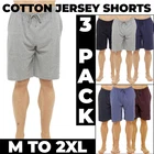 Mens 3 Pack 100% Cotton Lounge Shorts Sleep Pyjama Pj Bottoms With Pockets