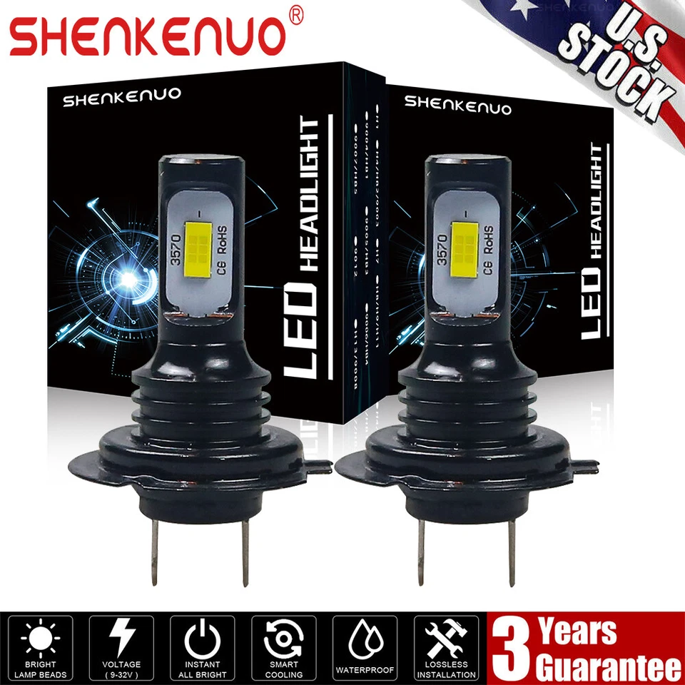 LED Headlight Bulbs For Yamaha YZF-R3 2015 2016 2017 6000K WHITE High Power Qty2 - Image 2 of 4