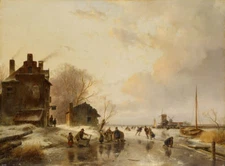 oil painting 100% handpainted on canvas " frozen river"