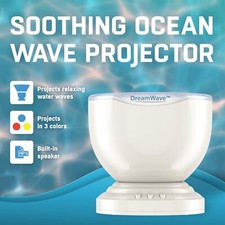 Relaxing Ocean Wave Projector LED Night Light with Built-in Stereo Speakers