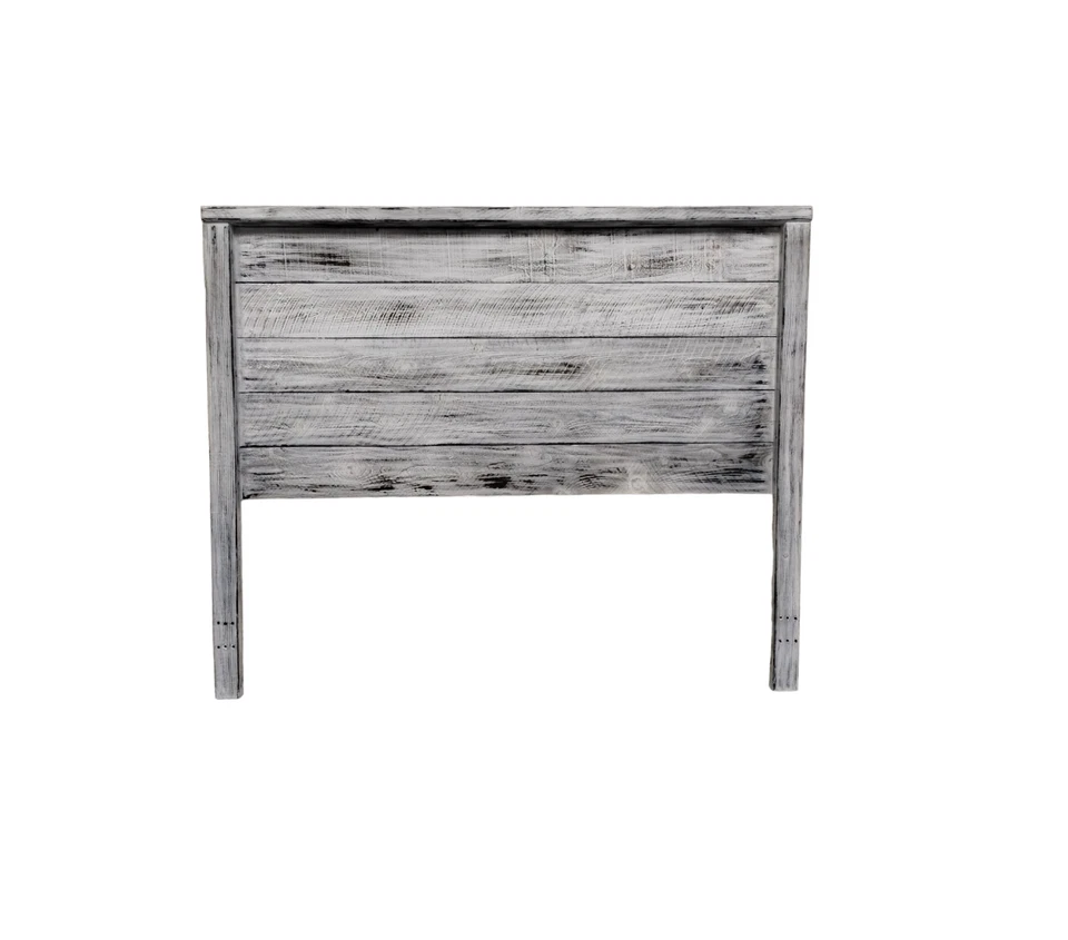 Cabecero de madera maciza artesanal envejecido encalado tamaño completo hecho en EE. UU. HBFWH Foto 4 de 4