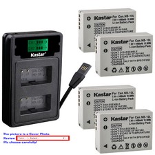 Kastar Battery LCD Dual Charger for Canon NB-10L CB-2LC Canon PowerShot SX50 HS