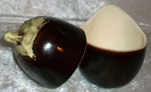Vintage 1978 Barbara Eigen Lidded Purple Eggplant Art Pottery Storage Canister