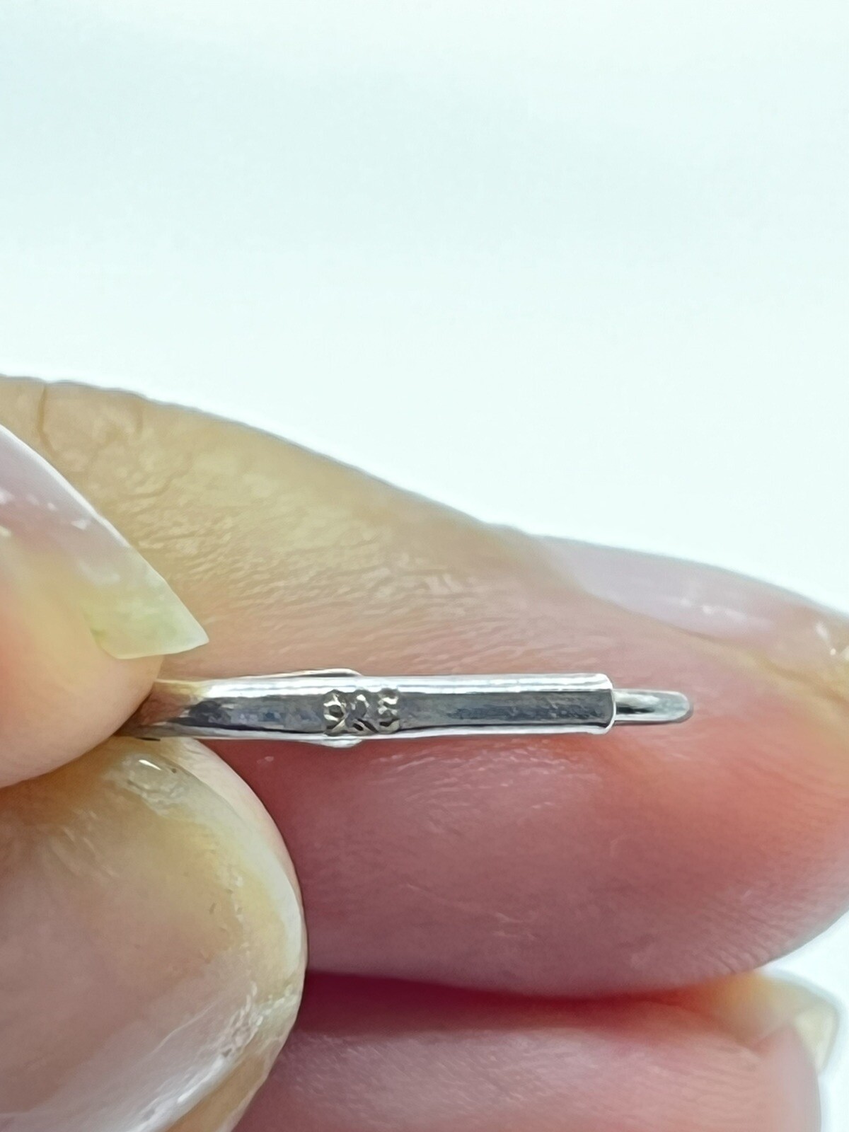 Sterling Silver Light Green Shell Dangle Chain Ea… - image 4