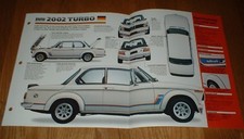 1973 Bmw 2002 Turbo Spec Sheet Brochure Info Photo Poster 73 1974