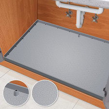 Under Sink Mat for Kitchen Waterproof, 34" x 22" Silicone Under Sink Liner Mat