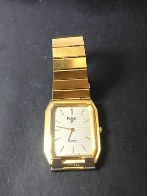 Pulsar (Seiko) V320 5039 Golden Dress Tank Watch Men, Run Need