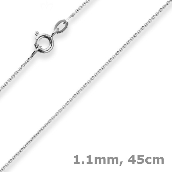 1,1Mm Rund-Ankerkette Goldkette Collier Halskette Aus 333 Gold WeißGold 45Cm-image