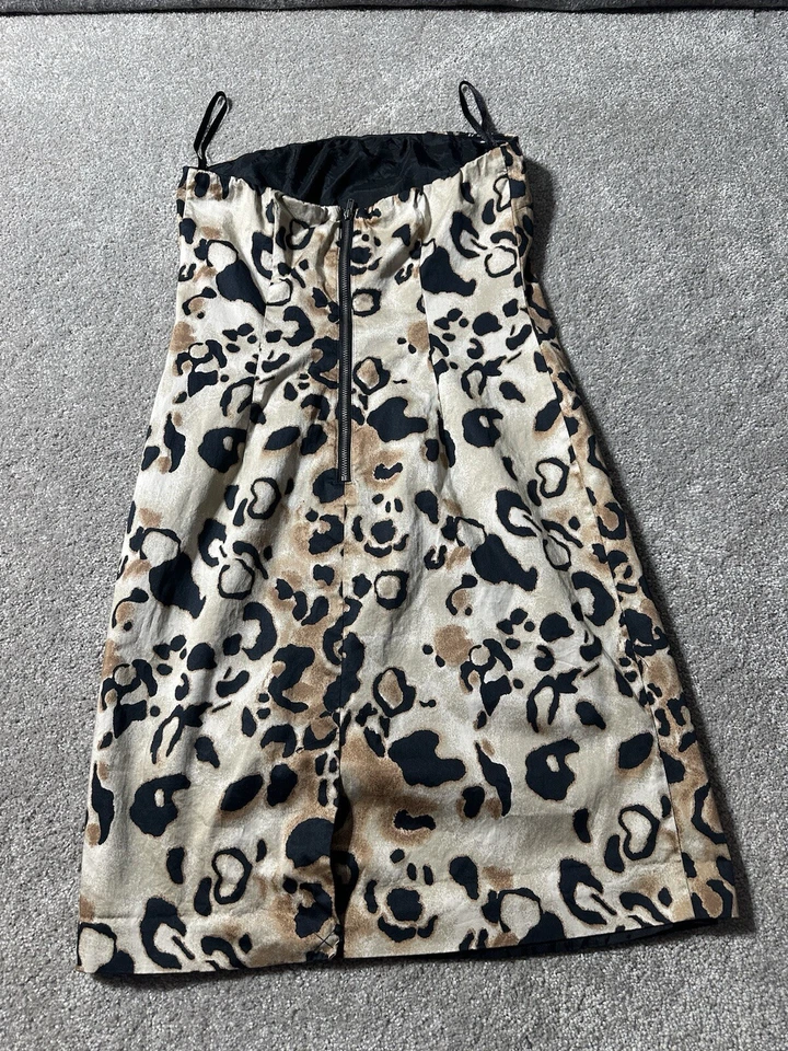 Mini Vestido The Limited Años 90 Y2K Estampado Leopardo 6 Cremallera Sin Tirantes Funda Mobwife Foto 2 de 4
