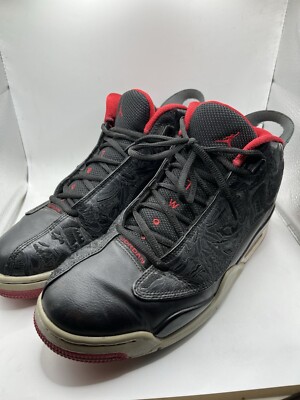 Nike Air Jordan Dub-Zero Bred Black Cement Fire Red White Sneaker Size 10.5
