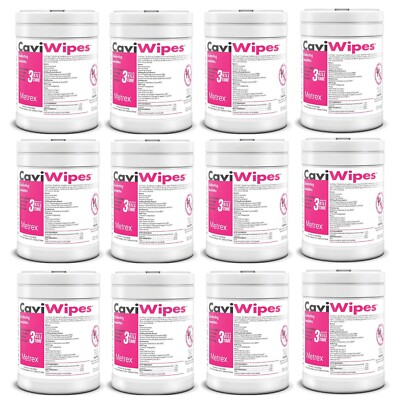 Case of Metrex Caviwipes 13-1100 Towelettes Large 160 Canister - Case of 12- NEW