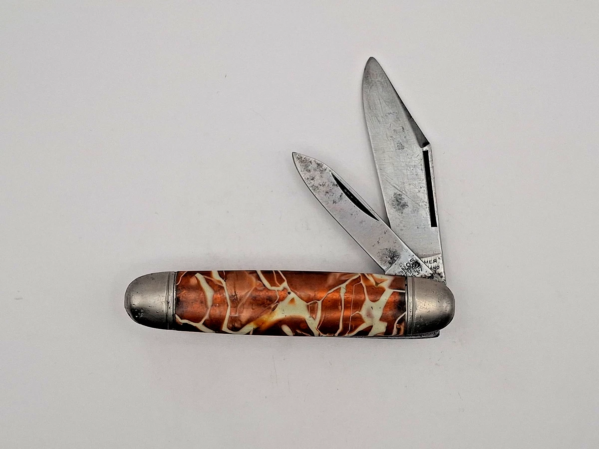 25+ White Collectible Vintage Folding Knives 2 Blades for sale