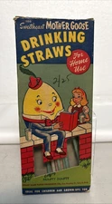 Vintage Sweetheart Mother Goose Drinking Straws Humpty Dumpty Package