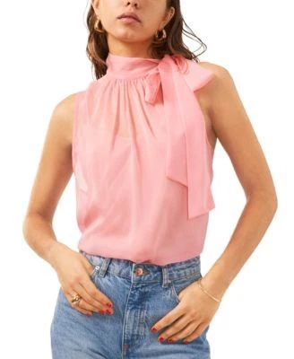 1.STATE Womens Sleeveless Tie-Neck Ha Rose 197123561683 XS RT $69.0