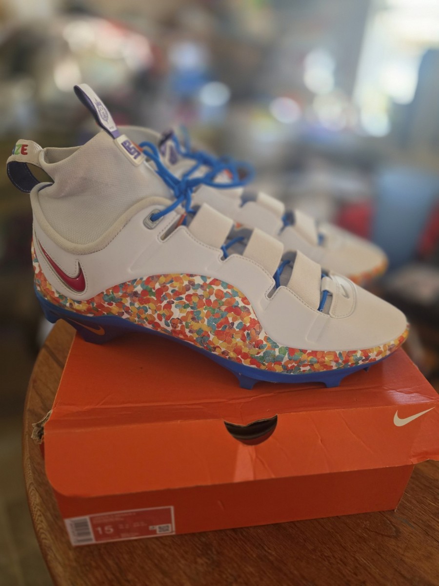 Size 10 Nike Lebron 4 Menace 3 Fruity Pebbles White Football Cleats FV8044-100 Nike LeBron IV Menace 3 Fruity Pebbles Football Cleats Men main image 3