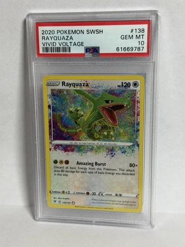 2020 Pokemon SWSH Vivid Voltage #138 Rayquaza Amazing Rare PSA 10 Gem Mint