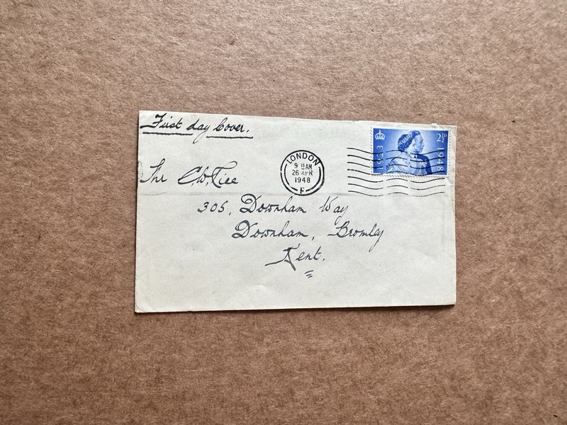 Great Britain 1948 FDC +KGVI Silver Wedding #SG493 +M/S FDC Cachet +London F CXL