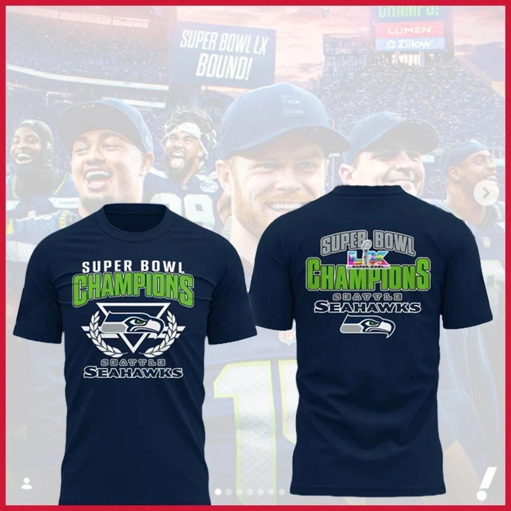 Seattle Seahawks Super Bowl LX Champions 2026 T-Shirt