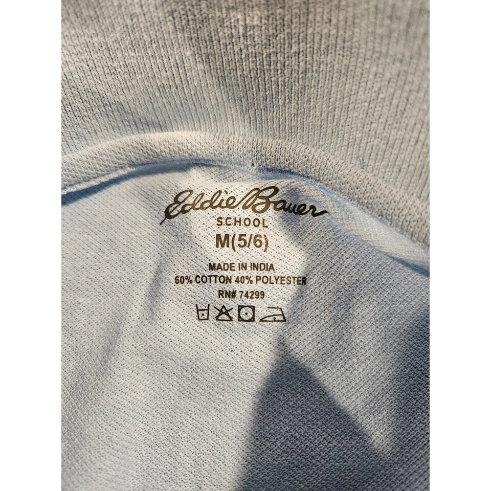 NUEVO Eddie Bauer Escuela Niños Niños Niñas Polo Manga Corta LT AZUL M 5/6 Foto 3 de 4