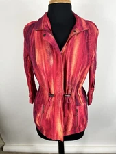 Chico’s Woman’s Size S Roll Tab Sleeve Full Zip Light Jacket H436