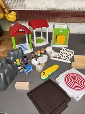 Lot Of Vintage BRIO Sweden Wooden Village Summer House Extra Figures Pieces 90s