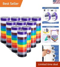 100 Rolls Colored Electrical Tape Bulk 3/4 Inch x 66ft, Waterproof Vinyl Elec...