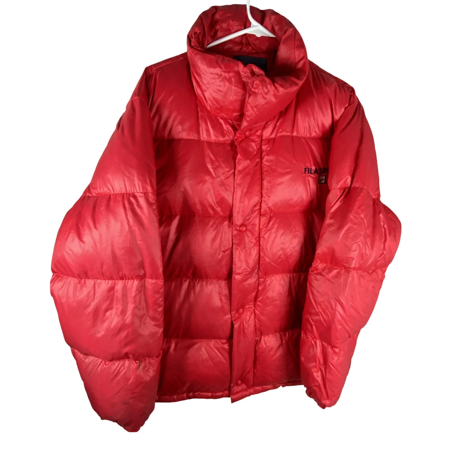 FILASPORT The Collection Jacket Mens Large Red Down Puffer Nylon Quilted