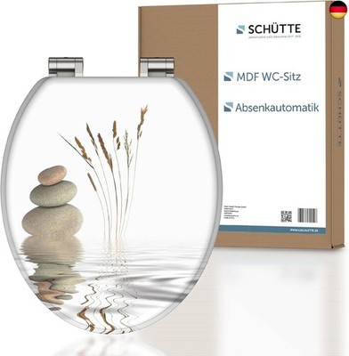 SCHÜTTE WC-Sitz WELLNESS mit Absenkautomatik aus Holz, Toilettensitz mit Klodeck