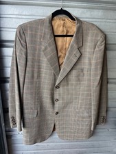 Vintage Loro Piana Super 110's Twister Wool Plaid Blazer Sport Coat Men's 56