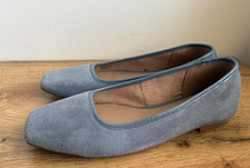 Next Light Blue Suede Ballet Pumps Size UK 5.5 - Unworn