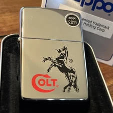 Colt Firearms Zippo Lighter - Colt Horse - Rampant Colt Pony - Model 250C 988
