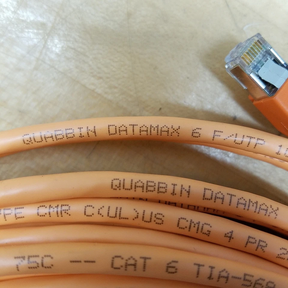 Quabbin Datamax P/N 2933R, 6 F-UTP 100 OHM Patch Cable - NEW - Image 2 of 4