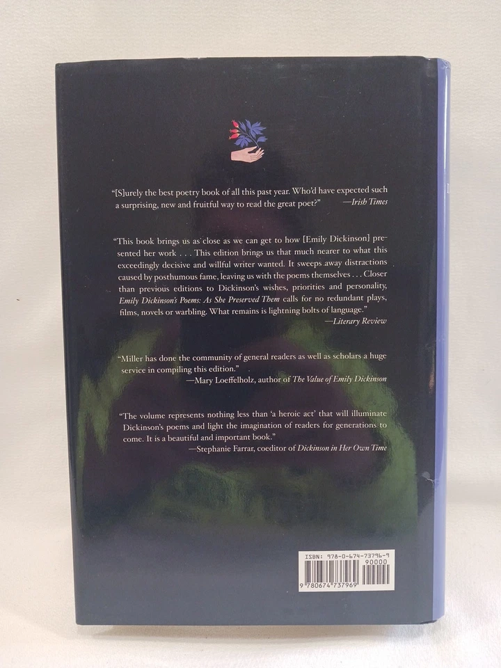 Emily Dickinson's Poems As She Preserved Them Hardcover DJ Poetry Dickinson VG+ Foto 3 de 4