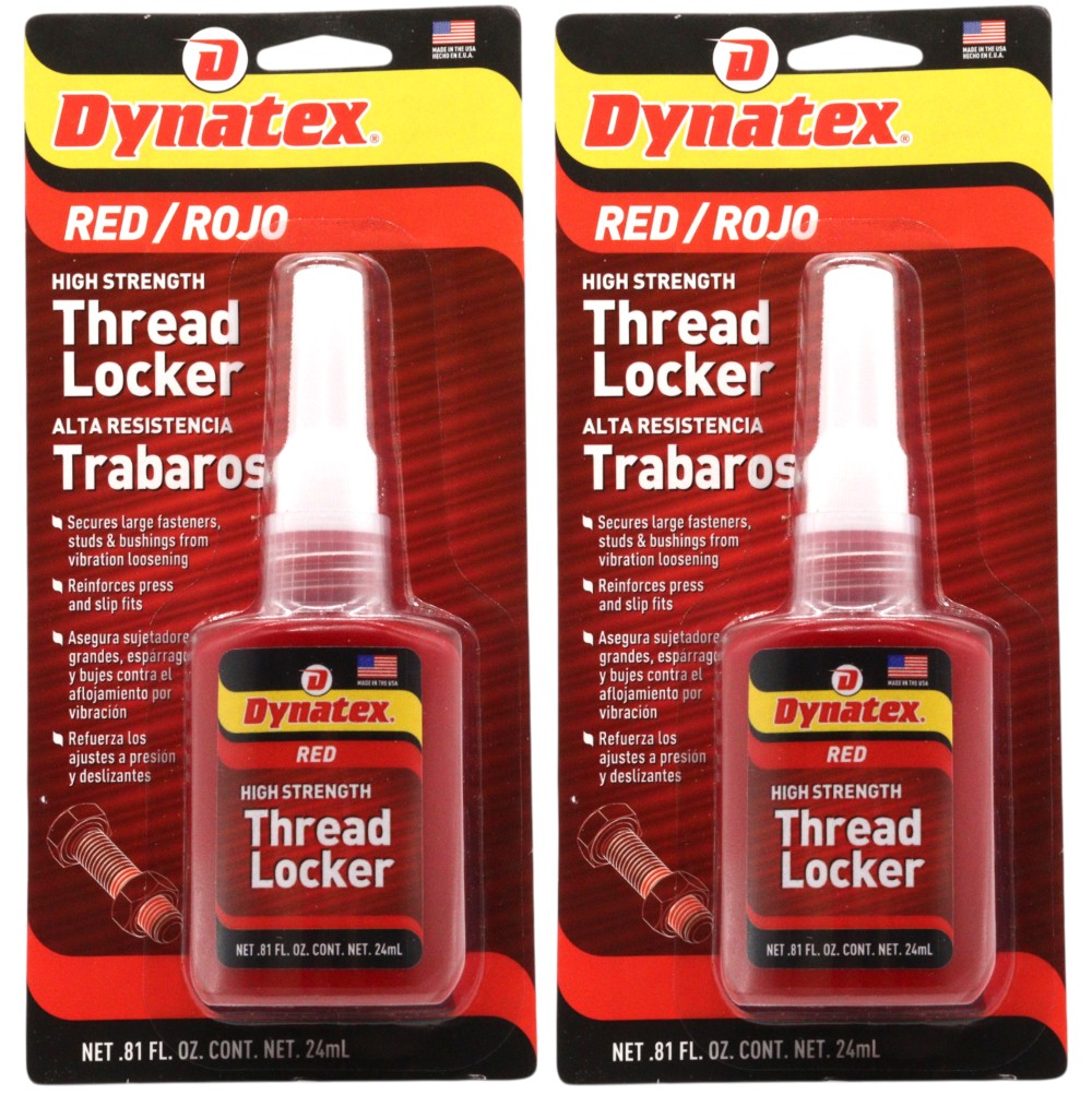 Dynatex Red High Strength Threadlocker 0.81 oz Bottle (2-Pack)