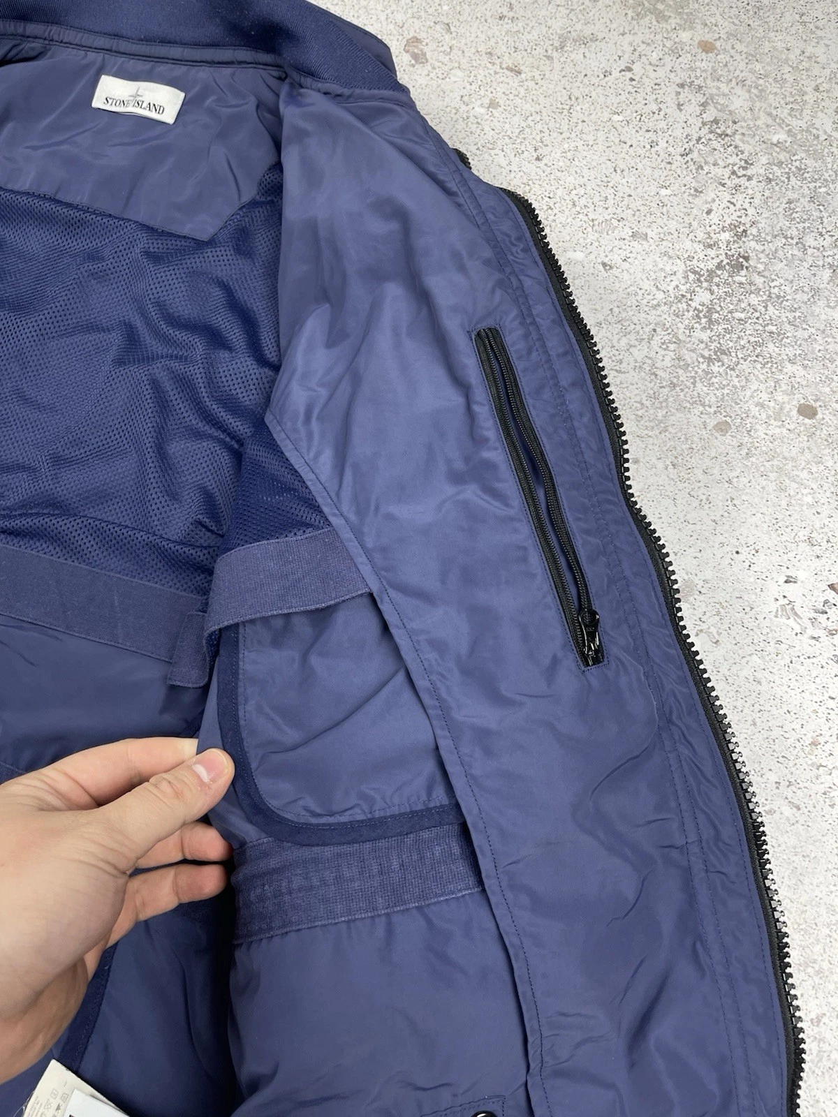 Vintage Stone Island 2012 Micro Reps Field Jacket Navy Blue Faded Color size XL - product detail image 4